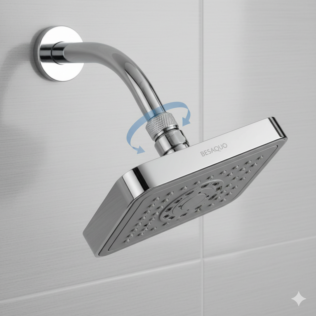 BESAQUO shower head with 6.5-foot stainless steel hose